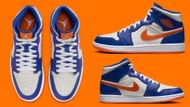 Here's a detailed look at the AJ1 Mid Knicks colorway (Image via Sportskeeda)